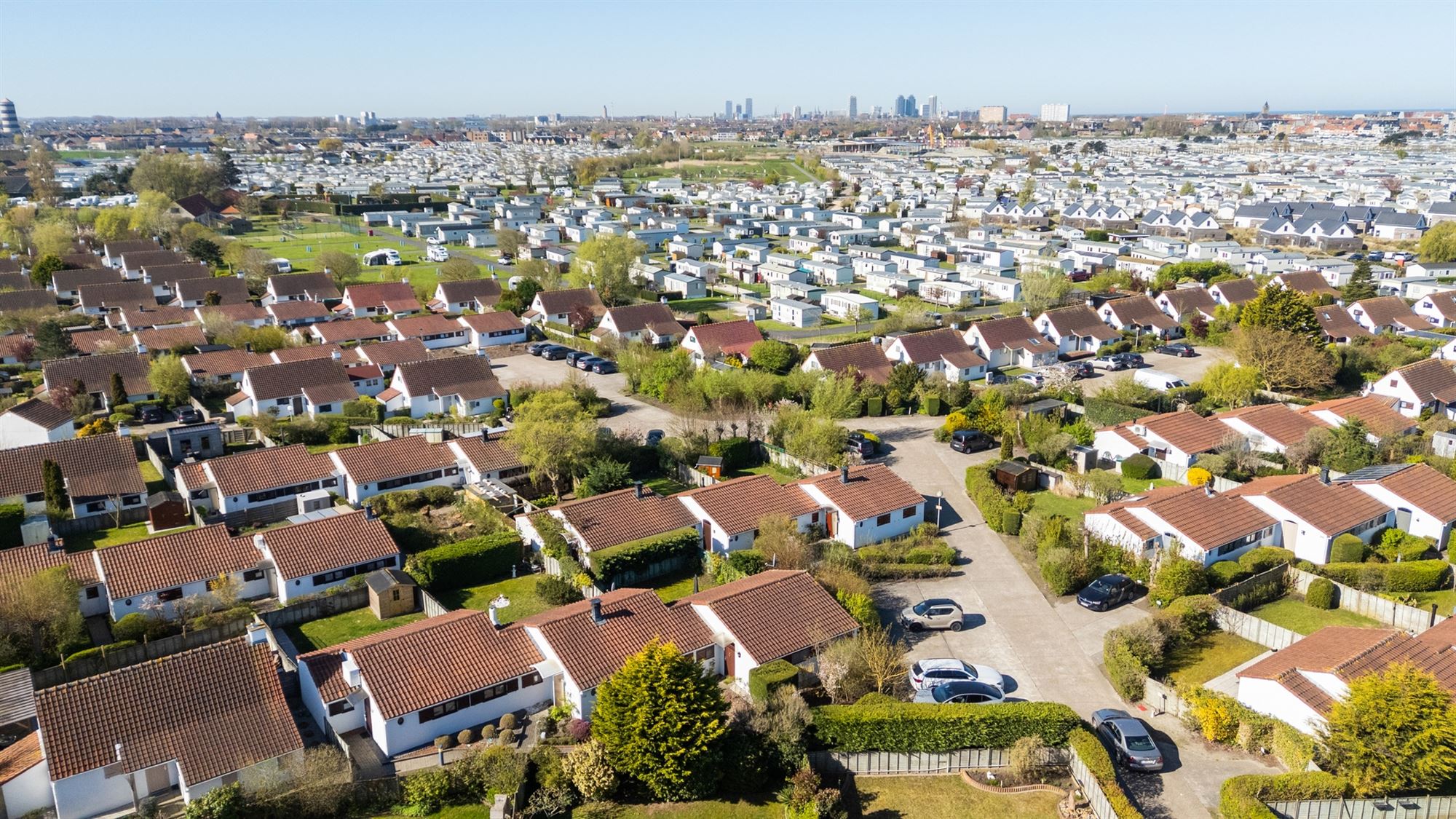 Aerial view of Zeewind II Holiday Park in Bredene