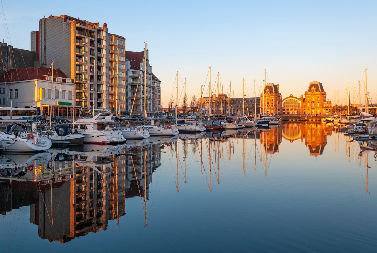 Ostend marina and harbour on the Belgian coast